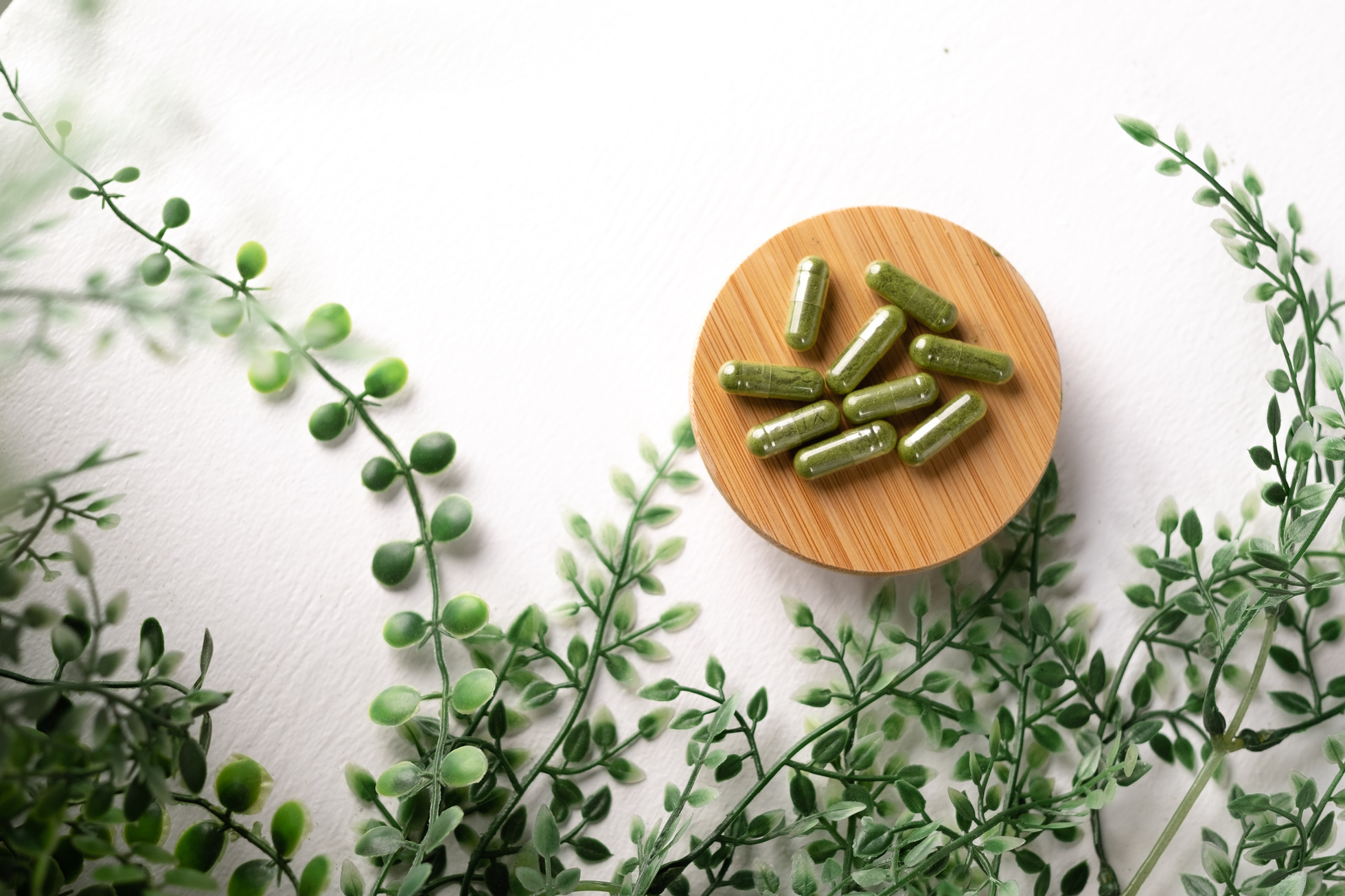 Superfood Capsule with Leaves